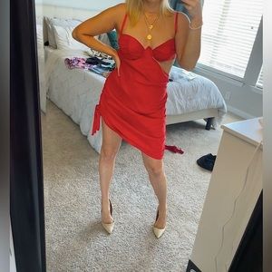 For love and lemons red cut out dress